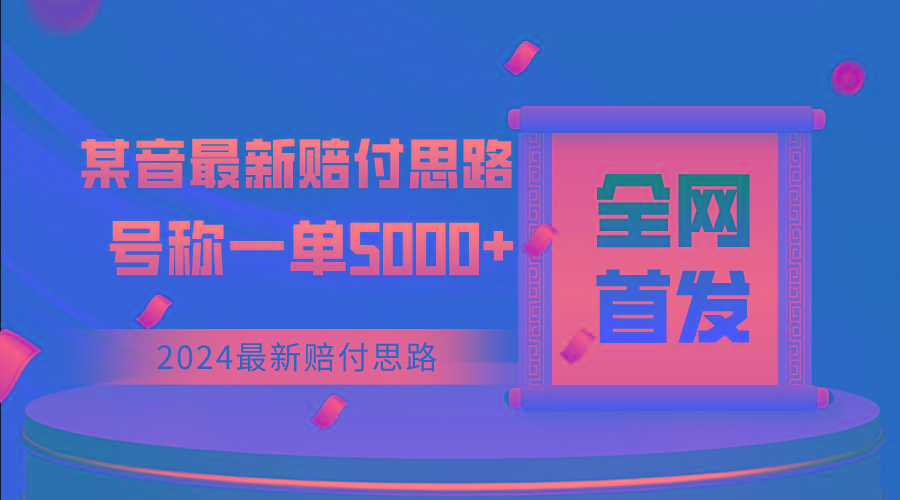 全网首发，2024最新某音赔付思路，号称一单收益5000+-梦清网创