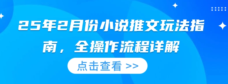25年2月份小说推文玩法指南，全操作流程详解-梦清网创