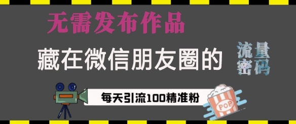 藏在微信朋友圈的流量密码，无需发布作品，单日引流100+精准创业粉【揭秘】-梦清网创
