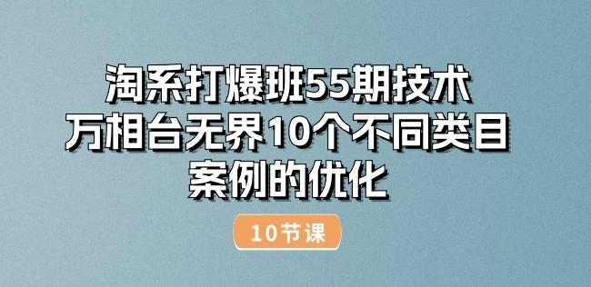 淘系打爆班55期技术：万相台无界10个不同类目案例的优化(10节)-梦清网创