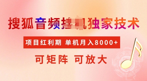 全网首发搜狐音频挂JI独家技术，项目红利期，可矩阵可放大，稳定月入8k【揭秘】-梦清网创