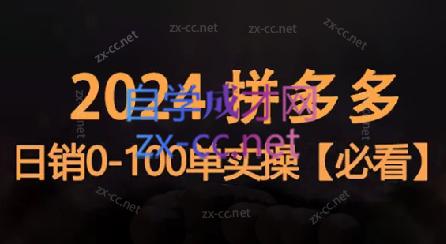 恒哥·2024拼多多日销0-100单实操-梦清网创