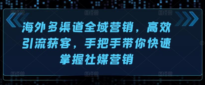 海外多渠道全域营销，高效引流获客，手把手带你快速掌握社媒营销-梦清网创