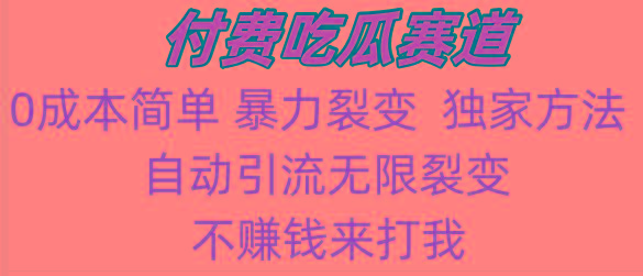 吃瓜付费赛道，暴力无限裂变，0成本，实测日入700+！！！-梦清网创