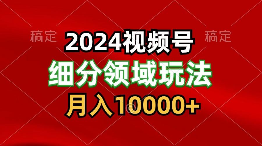 2024视频号分成计划细分领域玩法，每天5分钟，月入1W+-梦清网创