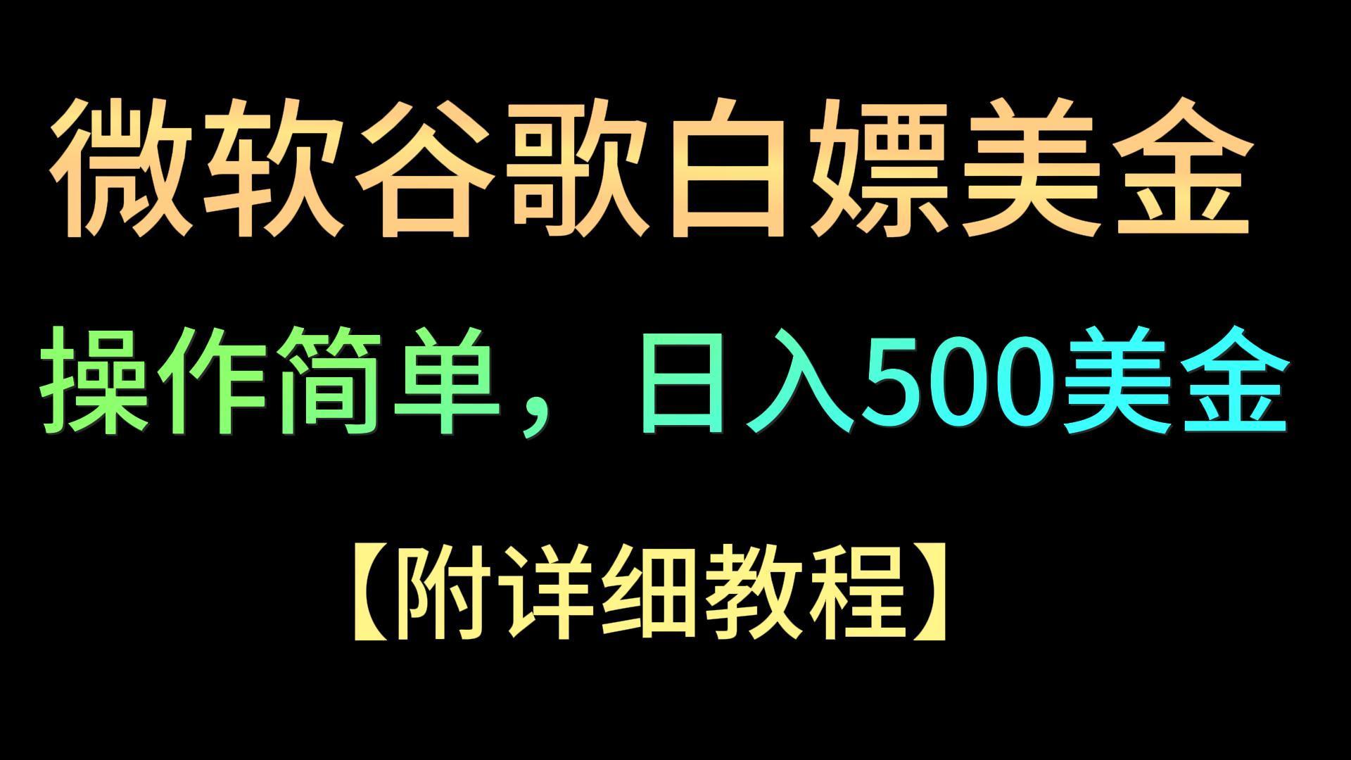 微软谷歌项目3.0，轻松日赚500+美金，操作简单，小白也可轻松入手！-梦清网创