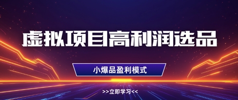 虚拟项目高利润选品方法，做好单店利润1W+，可多店倍增利润-梦清网创