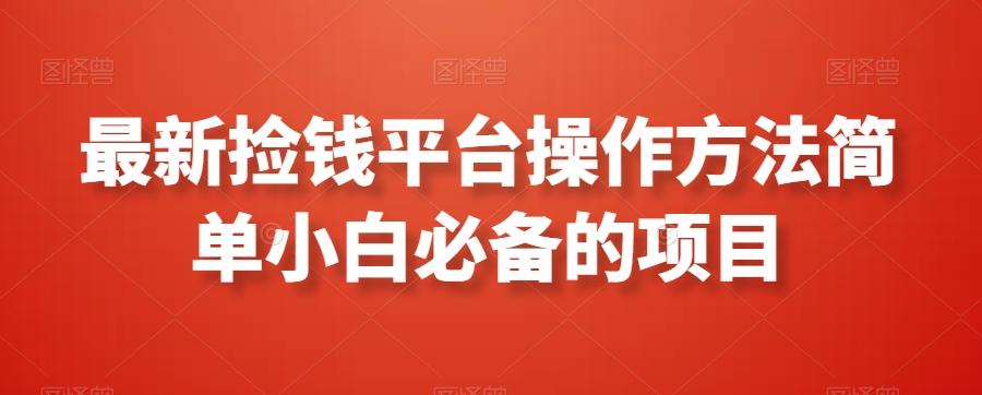 最新捡钱平台操作方法简单小白必备的项目-梦清网创