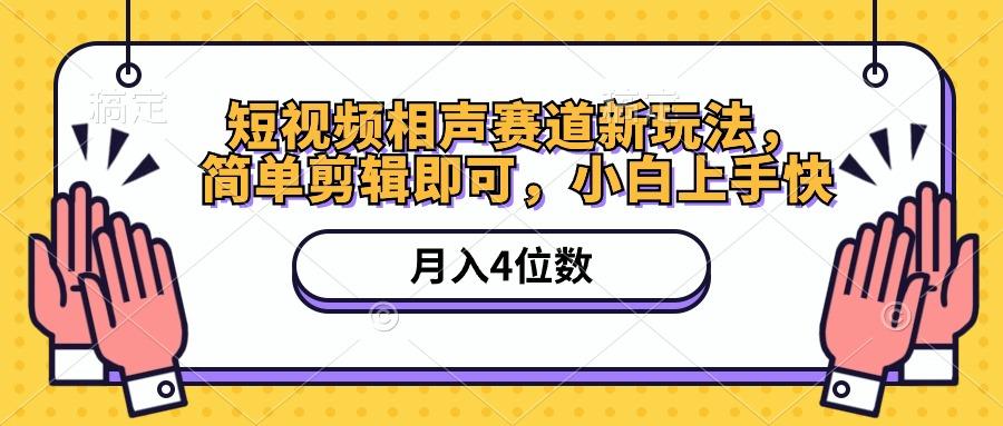 短视频相声赛道新玩法，简单剪辑即可，月入四位数(附软件+素材-梦清网创
