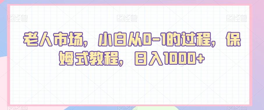 老人市场，小白从0-1的过程，保姆式教程，日入1000+-梦清网创