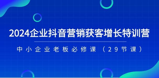 2024企业抖音-营销获客增长特训营，中小企业老板必修课(29节课-梦清网创