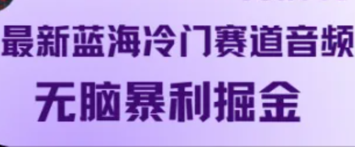 最新蓝海冷门赛道音频，无脑暴利掘金-梦清网创