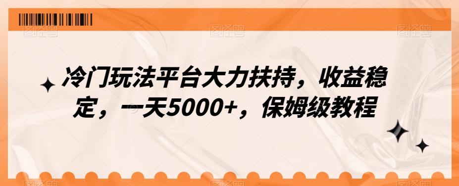 冷门玩法平台大力扶持，收益稳定，一天5000+，保姆级教程（附抖音7天起号法）-梦清网创