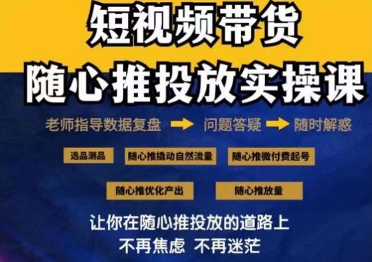 2024好物分享随心推投放实操课，随心推撬动自然流量/微付费起号/优化产出-梦清网创