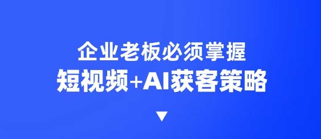 企业短视频AI获客霸屏流量课，6步短视频+AI突围法，3大霸屏抢客策略-梦清网创