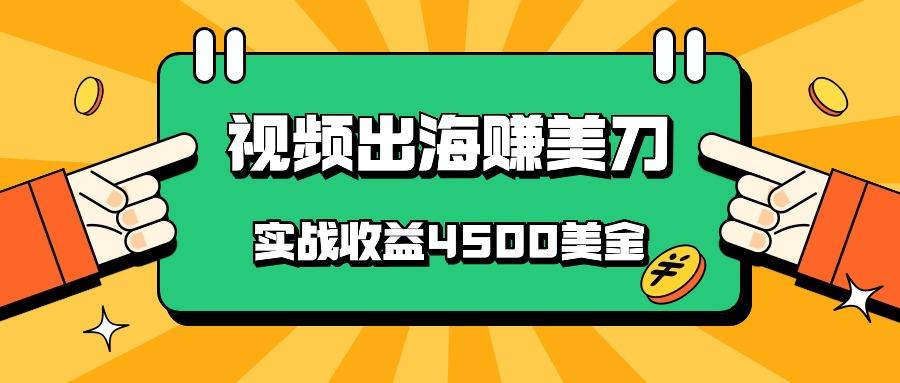 国内爆款视频出海赚美刀，实战收益4500美金，批量无脑搬运，无需经验直接上手-梦清网创