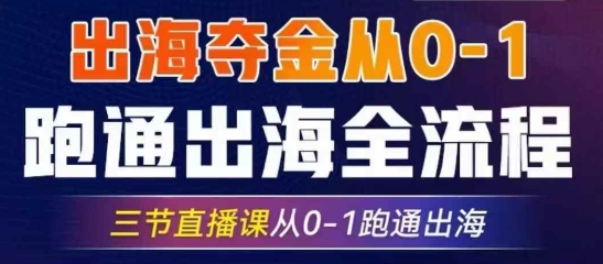 2025出海夺金从0-1跑通出海全流程，三节直播课从0-1跑通出海，教你用AI跑通全流程-梦清网创