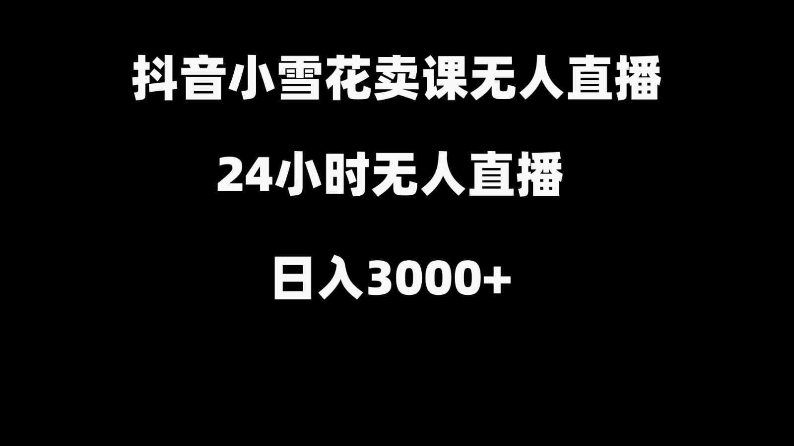 抖音小雪花卖缝补收纳教学视频课程，无人直播日入3000+-梦清网创