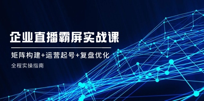企业直播霸屏实战课：矩阵构建+运营起号+复盘优化，全程实操指南-梦清网创