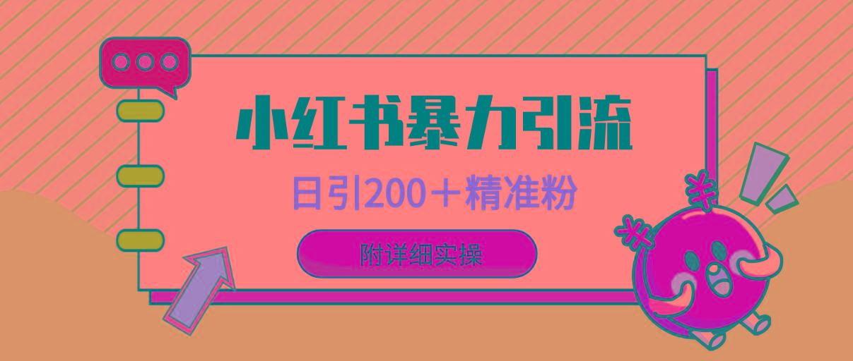 (9582期)小红书暴力引流大法，日引200＋精准粉，一键触达上万人，附详细实操-梦清网创