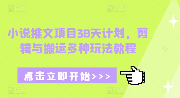 小说推文项目38天计划，剪辑与搬运多种玩法教程-梦清网创