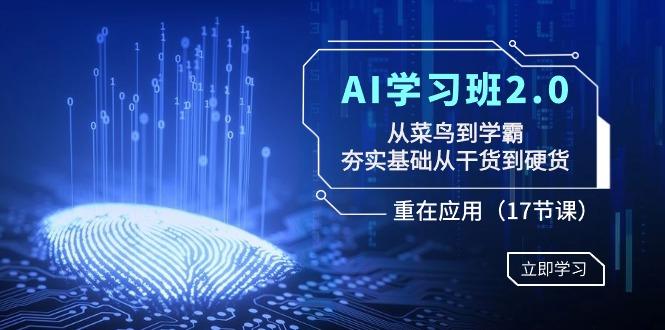 AI学习班2.0：从菜鸟到学霸，夯实基础从干货到硬货，重在应用(17节课)-梦清网创