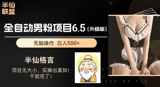 男粉项目6.5升级版，全自动男粉项目，日收入1K+【揭秘】-梦清网创