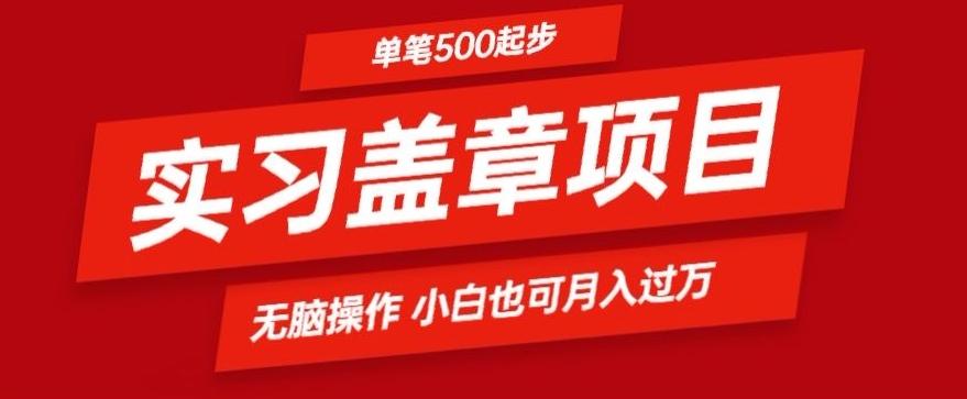 实习代盖章项目一单500起普通人可落地项目小白也可轻易上手-梦清网创