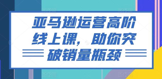 亚马逊运营高阶线上课，助你突破销量瓶颈-梦清网创