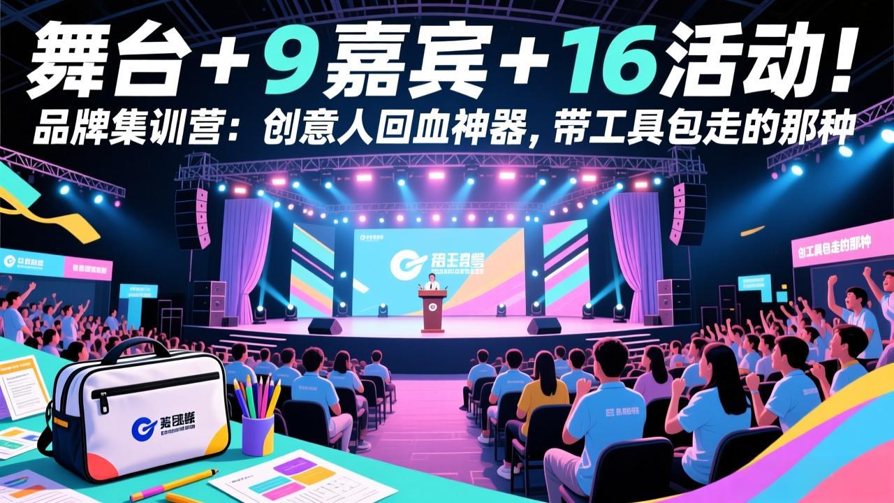 舞台 + 9 嘉宾 + 16 活动!品牌集训营:创意人回血神器,带工具包走的那种-梦清研习社