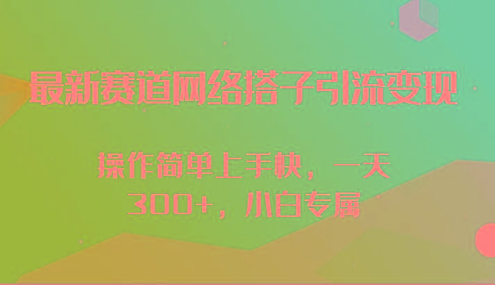 最新赛道网络搭子引流变现!!操作简单上手快，一天300+，小白专属-梦清网创