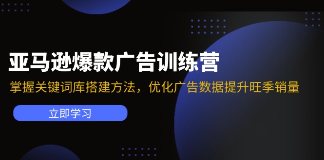 亚马逊爆款广告训练营：掌握关键词库搭建方法，优化广告数据提升旺季销量-梦清网创