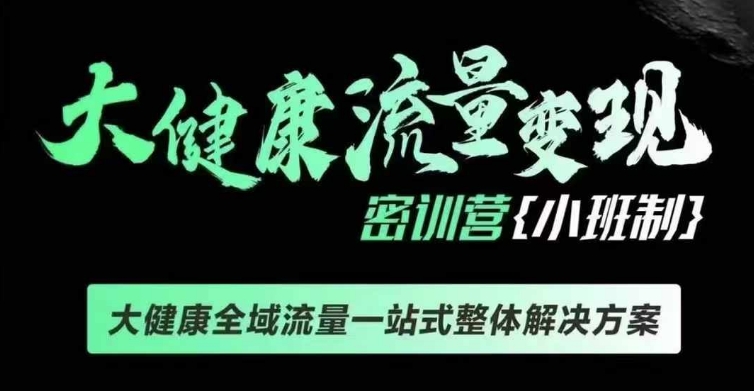 千万级大健康变现课线下课，大健康全域流量一站式整体解决方案-梦清网创