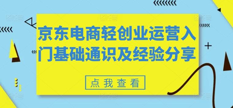 京东电商轻创业运营入门基础通识及经验分享-梦清网创