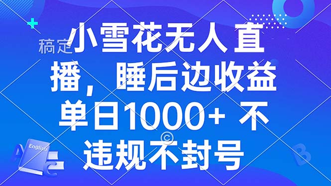 小雪花无人直播 睡后收益单日1000+ 零粉丝新号开播 不违规 看完就会-梦清网创