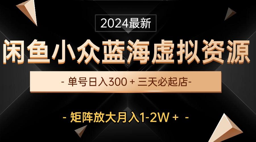 最新闲鱼小众蓝海虚拟资源，单号日入300＋，三天必起店，矩阵放大月入1-2W-梦清网创