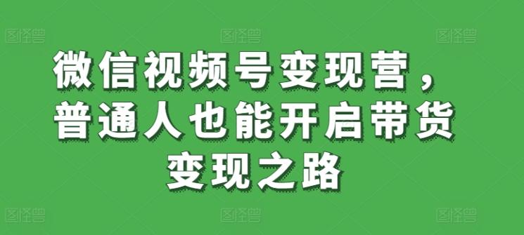 微信视频号变现营，普通人也能开启带货变现之路-梦清网创