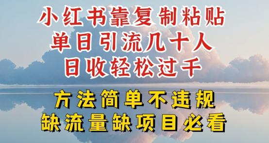 小红书靠复制粘贴单日引流几十人目收轻松过千，方法简单不违规【揭秘】-梦清网创
