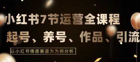 7节小红书运营实战全教程，结合最新情感赛道，打通小红书运营全流程【揭秘】-梦清网创