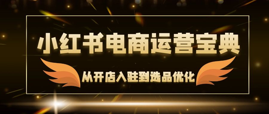 小红书电商运营宝典：从开店入驻到选品优化，一站式解决你的电商难题-梦清网创
