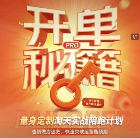 淘宝开单秘籍PRO，量身定制淘天实战陪跑计划，告别做店迷茫、快速突破运营瓶颈期-梦清网创