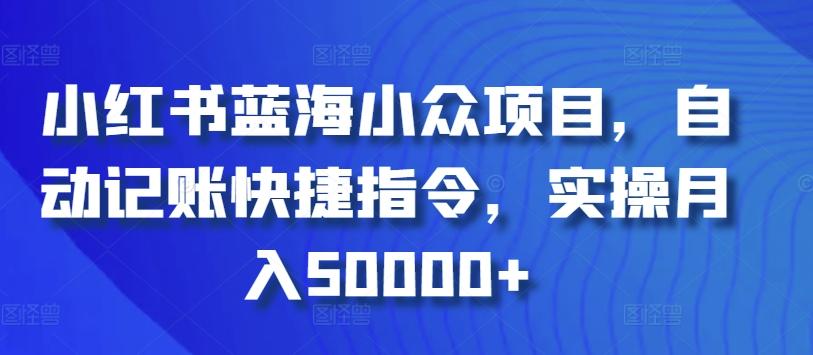 小红书蓝海小众项目，自动记账快捷指令，实操月入50000+【揭秘】-梦清网创