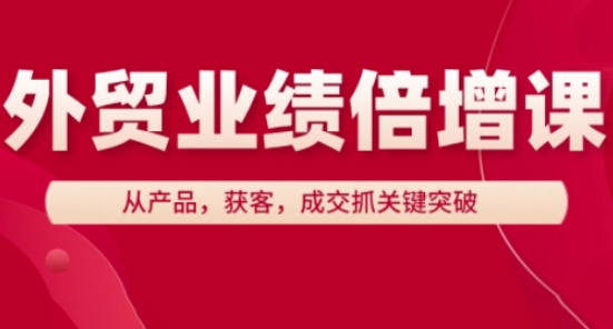 外贸业绩倍增课，从产品，获客，成交抓关键突破-梦清网创