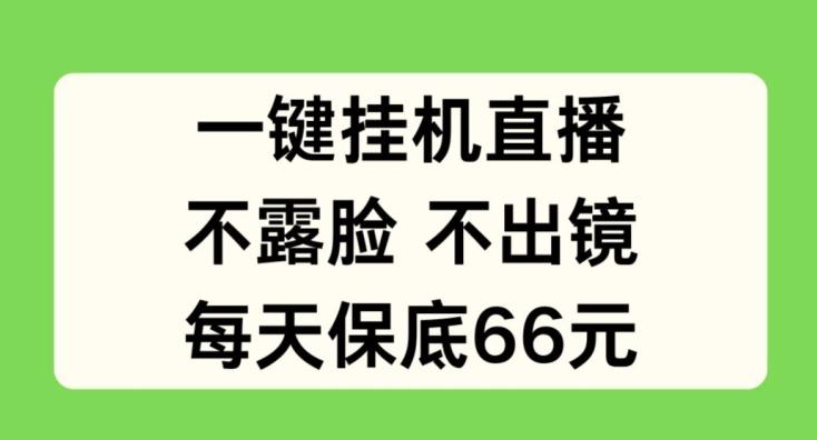 一键挂JI直播，不露脸不出境，每天保底66元【揭秘】-梦清网创