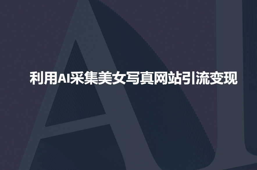 利用AI采集美女写真网站引流变现，引流嘎嘎的-梦清网创