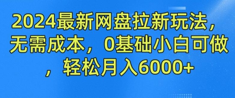 2024最新网盘拉新玩法，无需成本，0基础小白可做，轻松月入6000+【揭秘】-梦清网创