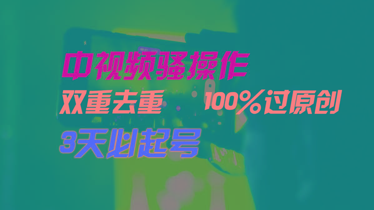 中视频骚操作，双重去重100%过原创，3天比必起号，简单无脑，月入3W+-梦清网创