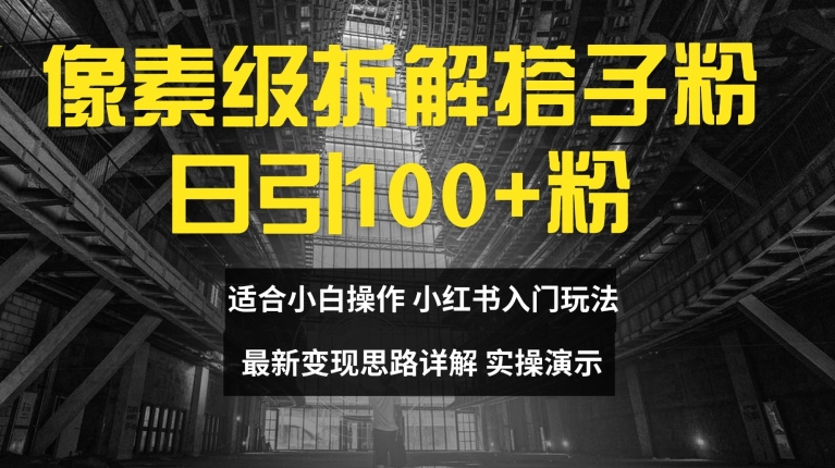 像素级拆解搭子粉，日引100+，小白看完可上手，最新变现思路详解【揭秘】-梦清网创