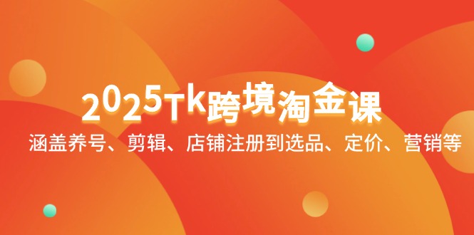 2025Tk跨境淘金课：涵盖养号、剪辑、店铺注册到选品、定价、营销等-梦清网创