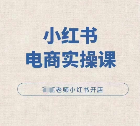小红薯电商实操课，小红书开店实操必学课-梦清网创